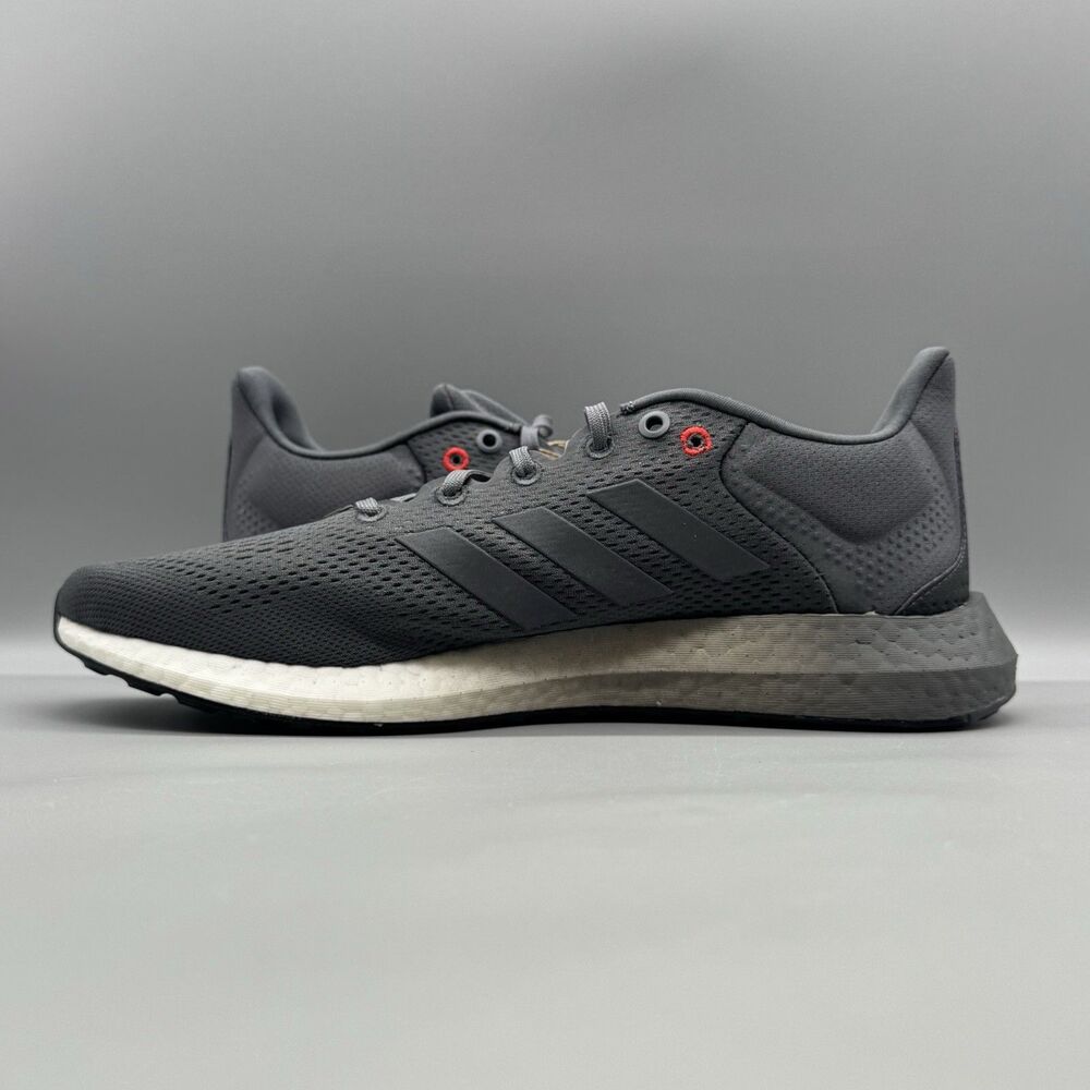 Adidas Pure Boost Grey Vivid Red Ultra Running Shoe Men's Size 9 NEW Sneakers - Picture 6 of 9